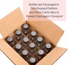 AOZITA 12 Pack, 2 Oz Small Clear Glass Bottles W/Lid &Amp; 3 Funnels - 60ml Boston Shot Bottles For Health, Immunity, Potion, Wellness, Sample, Ginger, Juice - Mini Personal Care &Amp; Beauty Travel Bottle - White - View 6