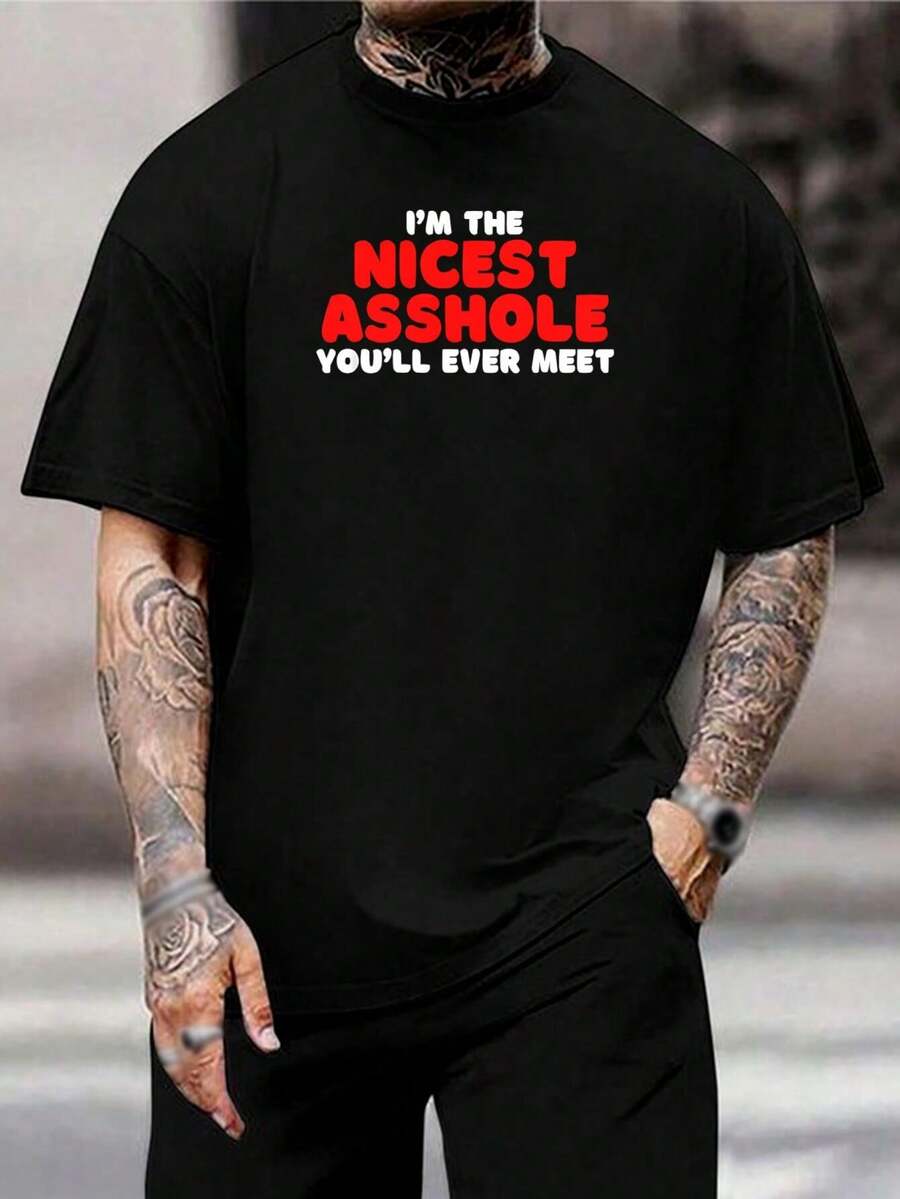 Camiseta divertida y sarcástica para hombre - Camiseta gráfica novedosa de algodón casual para fiestas y regalos - Perfecta para papá, marido o amigo - Negro - Ver 1