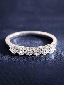 1 件迷人 S925 纯银方晶锆石戒指女士订婚珠宝精美珠宝 - 1# - 查看 1