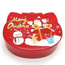 صندوق مجوهرات مطبوع عليه قطة بأذنين مع مرآة ، مناسب لتخزين وتعبئة المجوهرات والمستحضرات التجميلية ، صندوق هدايا عيد الميلاد الاحتفالي