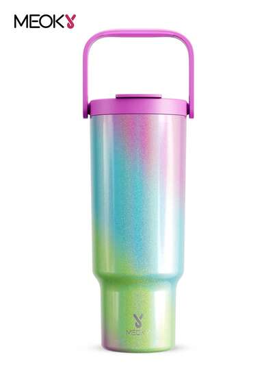 40oz Handle Cup, Vacuum Insulated Water Bottle, Insulated Cup, Tumbler With Handle , Leakproof Lid And Straw, Insulated Coffee Mug Stainless Steel Travel Mug, Vacuum Flask, Keeps Cold For 34 Hours Or Hot For 10 Hours,Portable Thermos Suitable For Outdoor Camping, Hiking, Driving, And Car Travel