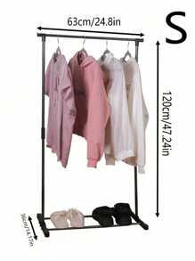 1pc Compact And Simple Single-Rod Clothes Drying Rack And Coat Stand For Students, Suitable For Home Use In Bedrooms And Dormitories.