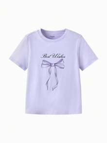 Balabala 儿童短袖T恤女童2025新款夏季中大童女孩速干甜美纯棉上衣 - 粉紅紫 - 查看 1