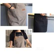 1pc New Thick Bib Apron, Suitable For Work Wear For Men/Women Chefs, Barbeque Stores, Restaurants, Bars, Shops, Cafes, Beauty & Nail Salons