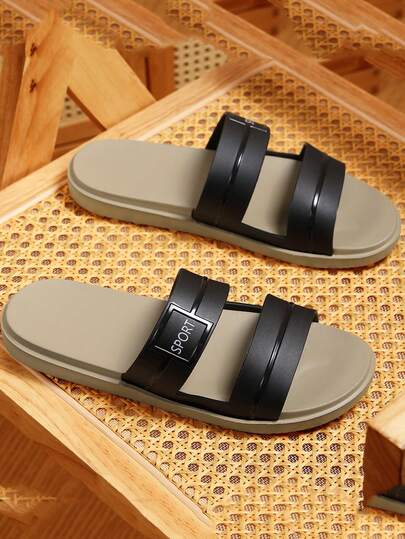 Men's Lightweight Non-Slip Shock Absorbing Durable Sole Beach/Home/Outdoor Slippers, Quiet & No Water Accumulation, Comfortable