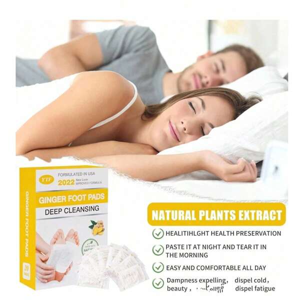 20 paires de patchs pour les pieds, tampons de nettoyage en profondeur de haute qualité pour les pieds, tampons pour les pieds en bambou, tampons pour les pieds au gingembre soulageant la fatigue, éliminant l'humidité, 20 paquets