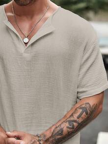 Men's Lightweight Summer Beach Set,Ideal For Resort Wear,Casual Beachwear,Short Sleeve Shirt,Comfortable Wear - 查看 3