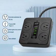 Eight-In-One Smart Power Strip With Multi-Function USB Socket With Long Line Switch, Porous Home High-Power Patch Panel - US B Type Plug(110-127V) - View 2