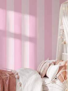1 片波西米亚风格时尚蓝色、粉色、紫色条纹壁纸，易于安装，可拆卸，适用于儿童房、幼儿园装饰 - 彩色 - 查看 9