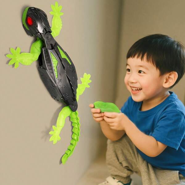 Roboter-Wandkriecher Geckos, aufladbar, ferngesteuert, Kinderspielzeug Wand-Kletterroboter, Streich-Spielzeug und Spiele Echse mit Fernbedienung und leuchtenden Augen - einfach zu steuerndes RC-Roboter-Spielzeug für Jungen und Mädchen, Weihnachts- und Geburtstagsgeschenke