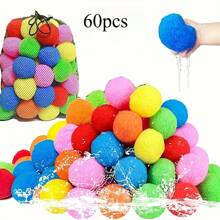 30/60pcs Yaping Reusable Water Balls & Balloons - Mixed Color Outdoor Toys For Pool, Backyard Games, Kids & Adults, Summer Fun
