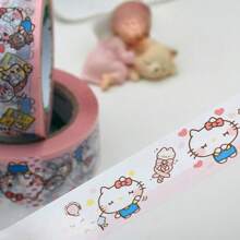 Sanrio 2pcs/1pc Hello Katie Cute Cartoon Packing Adhesive Tape, Gift Box Express Package Sealing Decorative Tape, Candy Cat Cartoon Lovely Personalized Gift Box Packing Tape, School Supplies,Back To School