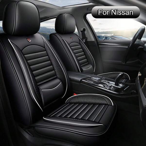 JDWBT Funda Asiento Coche para 5 Plazas, para Nissan Qashqai, Micra, Note, X-Trail, Leaf, Almera, Protector Asiento Coche, Fundas Coche Asientos Completo Universales