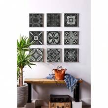 24 件曼陀罗图案瓷砖贴纸，自粘防水可移除墙贴，复古花卉浴室厕所墙贴，艺术墙贴，厨房壁纸，房间装饰，家居装饰，打造您的完美家居 - 彩色 - 查看 7