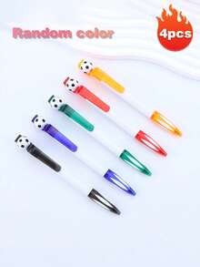 4支/6支旋转按压圆珠笔。适用范围：学生笔记、办公书写、足球迷创意生日礼物、男女实用文具、足球赛事周边纪念品。返校季
