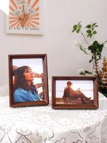 1 件复古相框支架，可容纳 4x6 5x7 英寸照片，可用于客厅卧室装饰、壁挂或桌面展示，玻璃面板 - 万圣节、圣诞节装饰的最佳礼物 - 彩色 - 查看 1