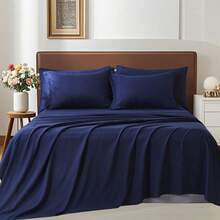 7 Pieces Summer Comforter Sets Queen, Soft, Comfortable And Breathable, Geometric Checkered Pattern Bedding Set, Including 4 Pieces Pillowcase, 1 Flat Sheetand 1 Fitted Sheet, Perfect For Your Room Decoration, Bed In Bag Set - 深藍-B75 - 查看 7