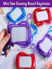 2pcs/4pcs/6pcs/8pcs/10pcs Mini Magnetic Drawing Board, Backpack & Key Chain Memo Pad, Erasable Doodle Sketch Writing Board, Birthday Party Favors & Gift Bag Filler Back To School Valentine Day Valentine DAY, Valentines Wedding, Birthday [Random Colors & Styles] [Some Accessories Colors Random] - Multicolor - View 5
