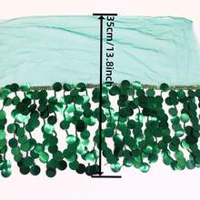 2 Yards 35cm Mesh Sequin Tassel Tassel Fringe Trim For Sewing Curtain Tassels Tassels Pendants Embroidered Lace Latin Dance Performance Costume Trimming Fringes Sewing Fringe Tassels Sewing Accessories Sewing Accessories Sewing Fringes Fabric And Lace Tassels Crafts Lace For Crafts Tassel Decoration