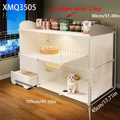 Indoor Cat Cage With Litter Box, Cat Bed, Cat House, Cat Villa, Cat Condo