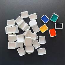 10/20/30/50pcs 0.24oz(7.2ml) Watercolor Half Pans, White Plastic, Empty Watercolor Paint Pans, Travel Tins, Paint Case, ABS Resin, For Watercolor Acrylics Palette, Art Supplies, Crafts, Sewing Accessories,Back To School,School Supplies
