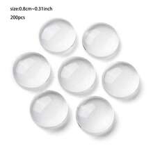 Approx. 200pcs Multi-Size Clear Glass Cabochons, Suitable For Photo Etching Pendant, DIY Jewelry Making - Patches - View 4