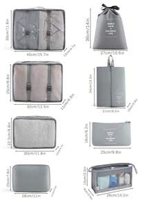 7/8pcs Travel Organizer Bags, Waterproof Portable Packing Cubes, Clothes Storage Bags, Luggage Organizer Set, Underwear Bags, Waterproof Zippered Laundry Bags, Packing Pouches, Travel Essentials, Dorm Essentials, Back To School Nylon, School Student Teacher, Back To School Backpack, Beach Holiday