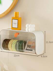 1 szt., montowany na ścianie schowek do przechowywania w łazience, stojak na słoiki do przechowywania wacików czyszczących, piłek, płatków kosmetycznych, gąbek, soli kąpielowych, podpasek higienicznych, kuchni, biura, sypialni, łazienki