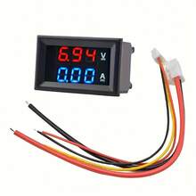 0.28" Digital Voltmeter Ammeter DC 100V 10A Amp Voltage Current Meter Tester 0.28 Inch 3 Bits Dual LED Display Panel With Connect Wires - Red/Blue - View 4