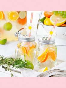 10/20/30/40/100pcs Daisy Paper Straws, Daisy Party Decor, 2pcs Elegant Daisy Straws, Floral Straws, Pink Floral Straws, Suitable For Birthday Party Supplies, Wedding Decoration, Floral Straws, Also Suitable For Wedding, Birthday Party, Graduation, Anniversary, Anniversary Dinner, Halloween, Valentine's Day, Christmas, Thanksgiving Gifts, 1pc - Multicolor - View 8