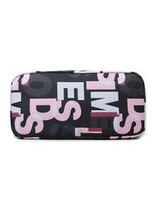 字母图案随机大容量行李旅行行李袋，过夜度假运动健身包，周末随身手提包，干湿分离，休闲多功能便携式单肩包，适合商务 - 彩色 - 查看 5