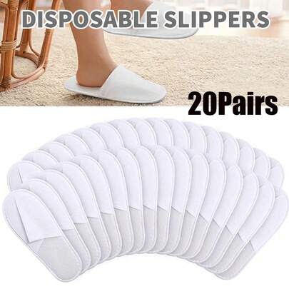 5/10/20/50 Pairs Disposable Slippers Spa Hotel Guest Closed Toe Universal Size Shoe