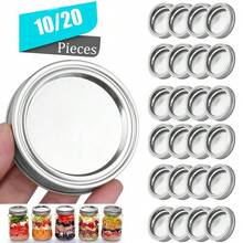 10/20PCS Canning Lids Leak-Proof Split-Type Regular/Wide Mouth Mason Jar Lids Tinplate Jar Caps Storage Bands