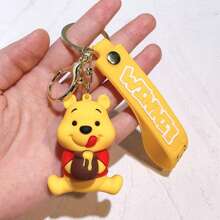 Sanrio Winnie The Pooh Keychain Bag Decoration Cartoon Couple Silicone Figurine Exquisite Car Keychain, School Supplies,Back To School