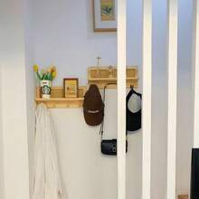 1set Wall-Mounted Storage Rack With A Simple Style, Made Of Rattan And Wood With Holes For Installation, Is Used For Home Storage And Decoration. - Multicolor - View 6