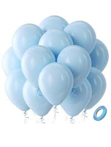 25pcs Light Blue Latex Party Balloons - 12 Inch Round Helium Quality Light Blue Baby Blue Balloons, For Wedding, Baby Shower, Gender Reveal, Birthday Party Decorations - Blue - View 2