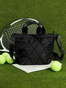 DareSee 超轻尼龙缝线包，休闲新月形单肩包，菱形图案单肩包，适合日常使用，也适合音乐节、Y2K 20 周年纪念、返校季、秋季、圣诞节、冬季等场合，是理想的圣诞礼物之选。 - 黑色 - 查看 4