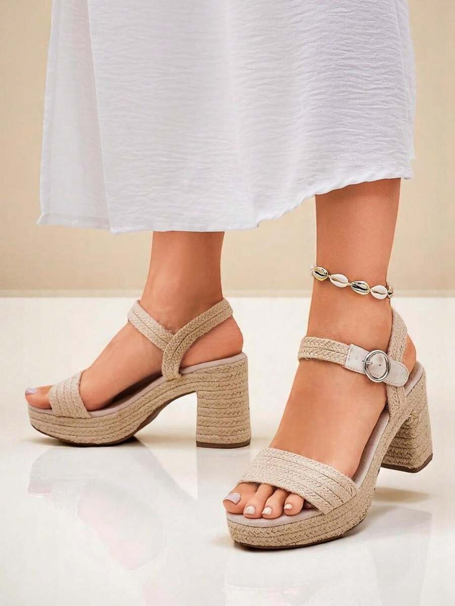 Women's Jute Rope Sandals - Beige - View 1