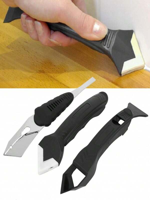 1 pezzo Utensile multifunzione per tagliare il sigillante, raschietto per sigillante, raschietto angolato per rimuovere il sigillante, ugello per pistola per sigillante