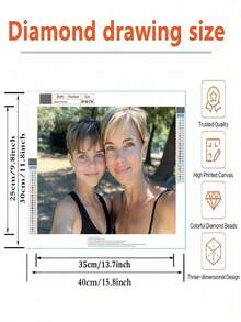 Tranh đính đá tự làm theo yêu cầu, tranh ghép hình 5D hình vuông, quà tặng trang trí nhà cửa, quà tặng cá nhân hóa ngày Valentine, tranh chân dung gia đình treo tường theo yêu cầu, dành cho gia đình. - Nhiều màu - Xem 2