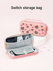 1pc Leopard Print Cat Eye Bow Design Protective Case, Compatible With Switch 2 (2025), For Switch NS/Switch OLED/Lite, Suitable For Switch 2 Game Console Accessories, Storage Bag, Switch Protective Case, Romantic Gift For Switch Players - Pink - View 8