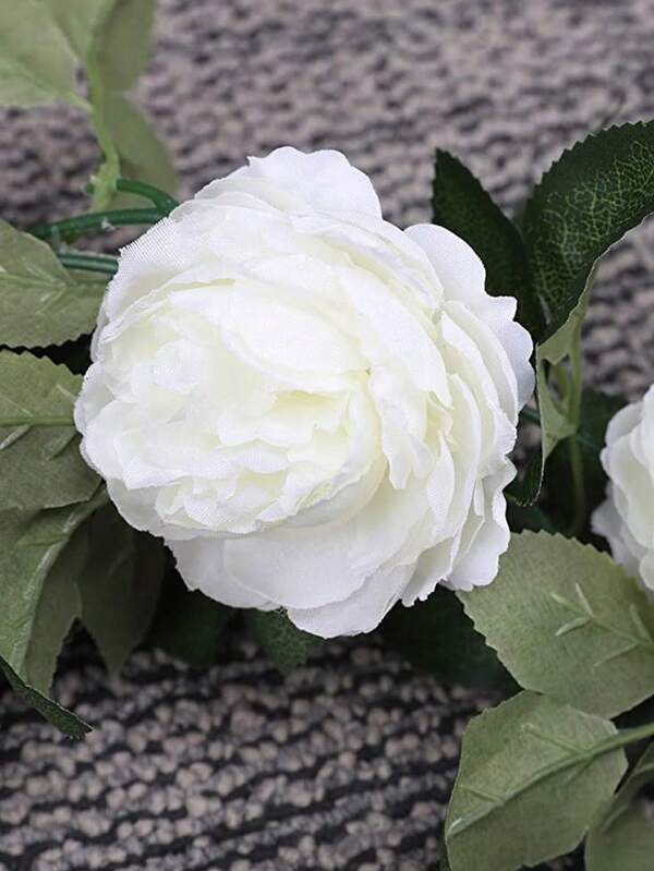 1pc/2pcs/6pcs 240cm Artificial Plant Green Ivy Leaf Wreath, Wall Hanging Decoration For Home, Garden, Wedding, Party, DIY Fake Flower Wreath, Plastic Grape Vines, Evergreen Climbing Plants, Pipe Decoration, Potted Vine, 12pcs Leaves/Set, 1pc Artificial Peony Vine