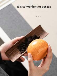 1个200毫升仿橙色陶瓷茶罐，适合储存各种食物，适合婚礼、结婚、糖果罐、陶瓷礼品、茶具配件、父亲节、母亲节返校礼物