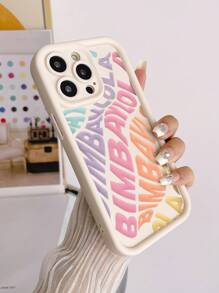 Funda para teléfono a prueba de golpes con estampado de letras en relieve en color beige, con estilo minimalista compatible con iPhone 16 Pro Max, iPhone 13, iPhone 16, iPhone 15, iPhone 15 Pro Max con diseño pintado a colores, iPhone 13, iPhone 14, iPhone 11, iPhone 12, iPhone 14 Pro Max, iPhone 13, iPhone 14, iPhone 11, iPhone 12, diseño suave antigolpes para XS, XR, 7/8P, 7/8 GES, iPhone 16, iPhone 15, XR, iPhone 16 Pro Max, 7P 8P, P12 Pro Max, P13 Pro Max, P14 Pro Max, P13, P14, P11, P12, P14 Lady, XS/S/XS MAX, 78GES