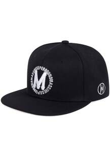 1pc New Arrival Diamond-Embroidered Letter Flat Brim Baseball Cap Sun Protection Street Style Unisex Couple Hat
