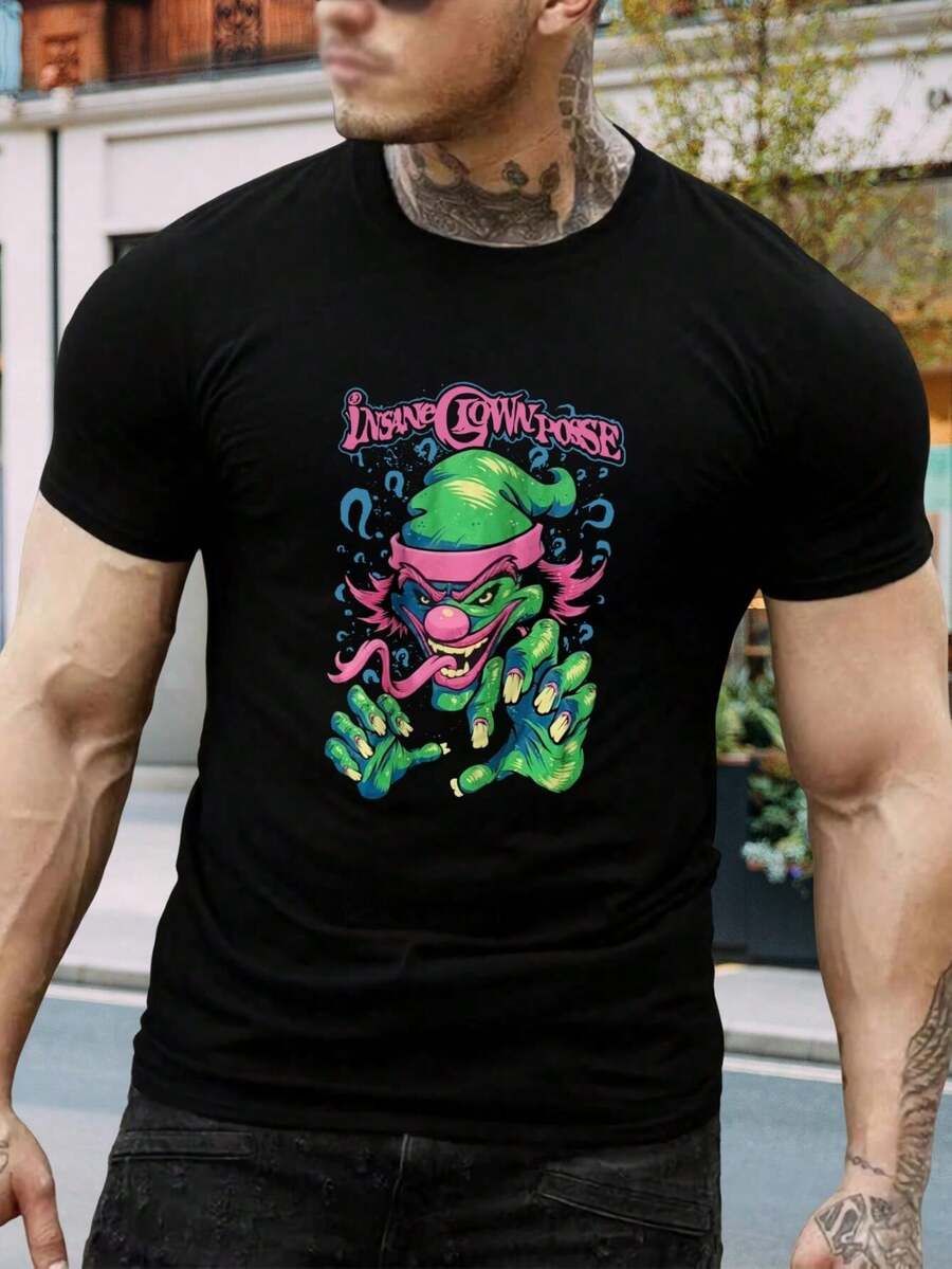 Camiseta Insane Clown Posse (ICP) | Camiseta gráfica Juggalo Family | Merch para fans de música rap Horrorcore | Camiseta casual para hombre y mujer para conciertos, festivales, Halloween | Regalo para papá - Negro - Ver 1