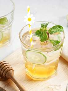 10/20/30/40/100pcs Daisy Paper Straws, Daisy Party Decor, 2pcs Elegant Daisy Straws, Floral Straws, Pink Floral Straws, Suitable For Birthday Party Supplies, Wedding Decoration, Floral Straws, Also Suitable For Wedding, Birthday Party, Graduation, Anniversary, Anniversary Dinner, Halloween, Valentine's Day, Christmas, Thanksgiving Gifts, 1pc - Multicolor - View 3