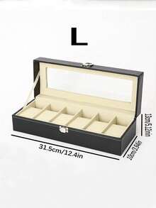 1 pieza/Caja de exhibición de relojes, caja de almacenamiento de relojes de lujo de gran capacidad, caja de almacenamiento de relojes con cubierta de polvo transparente, almohada de reloj desmontable, decoración del hogar, exhibición de la sala de estar, regalo para hombres, regalo del Día de San Valentín, regalo de Pascua, regalo festivo.