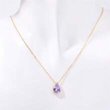 18K Gold Plated Pear-Shaped Zirconia Stainless Steel December Birthstone Necklace, Christmas, Birthday, Valentine's Day Gift