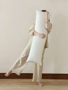 1件装，100%涤纶奶油白华夫格纹长款抱枕套（不含枕芯），简约风格，适用于床、农舍风沙发等，现代感十足的纹理抱枕套 - 奶油白 - 查看 1